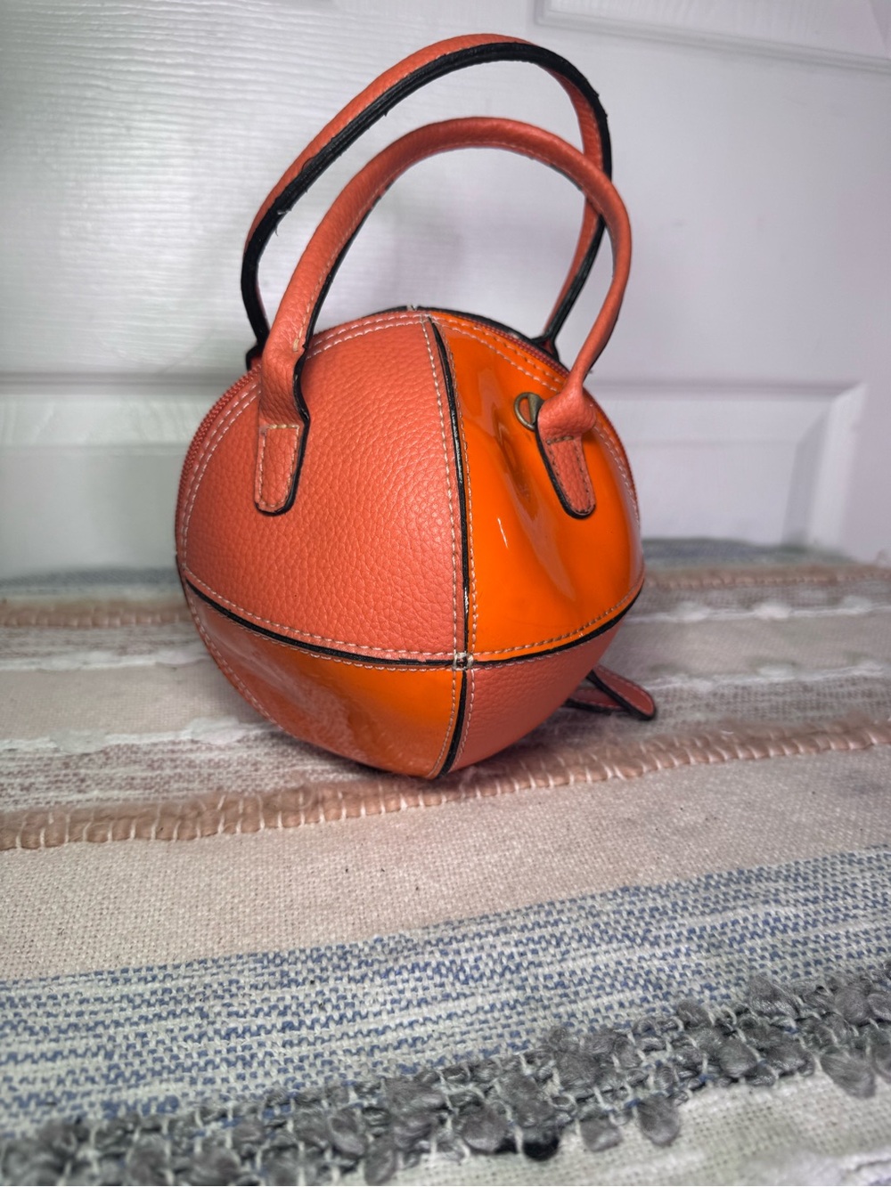 AEROSOLES Orange Mini Basketball Crossbody Bag